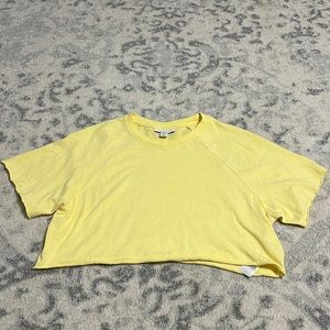 Topshop yellow crop T-shirt
